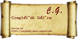 Czeglédi Géza névjegykártya